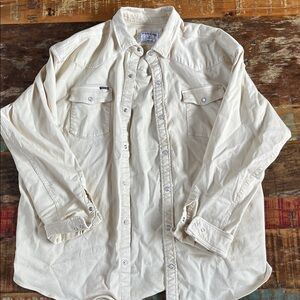 Poncho Cream Button-Up Shirt